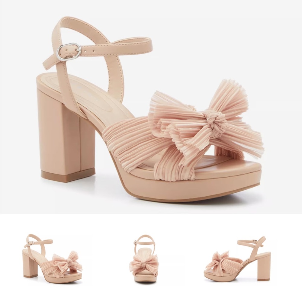 Kelly & Katie Nude / Blush Bow Platform Sandals
